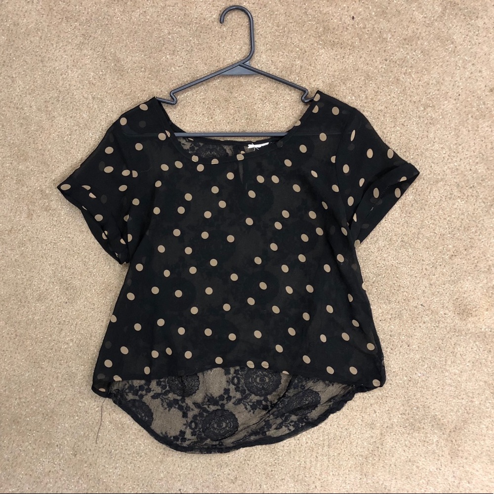 Sheer polka dotted blouse